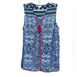Avenue Paisley Print Sleeveless Slip On Shirt SiE 18/20